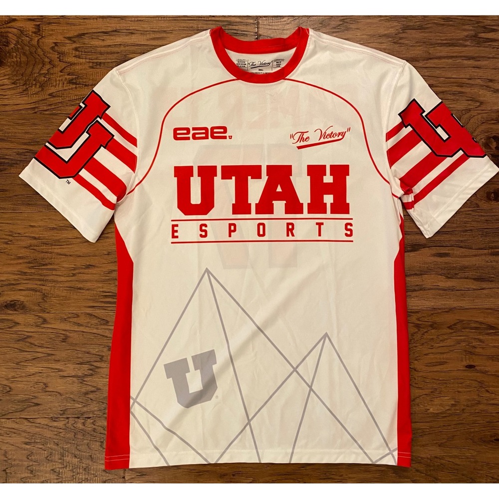 The Victory Utah Esports Jersey Mens Small White Red Gamer U 17 Utes EAE Shirt